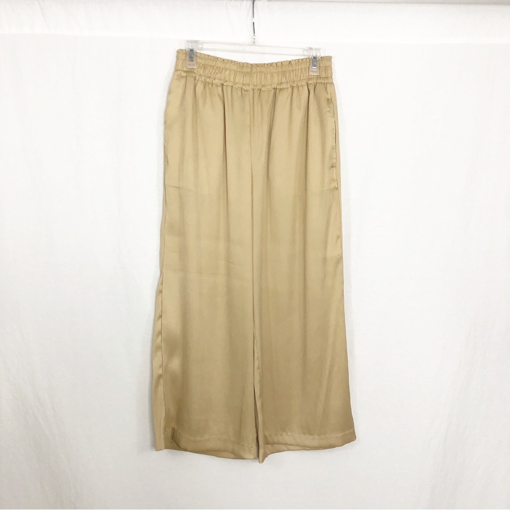 Joie High Rise Pull On Wide Leg Crop Pants, Size Small, Tan